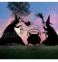 Décoration de jardin Halloween en forme de chat noir Piquets en métal Décoration de jardin Silhouette de sorcière pour extérieur pelouse jardin cour Décoration d'Halloween A