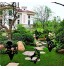 Monifuon Silhouette de chat et chien avec piquets Décoration de jardin en acrylique noir Décoration de pelouse pour patio ou extérieur chat marchant