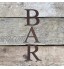 Panneau de bar de jardin 12,7 cm de haut lettres en métal rouillé lettres rustiques lettres en métal rouillé pub de jardin