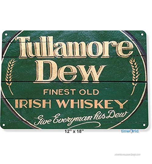 SIGNCHAT A658 Plaque en métal Tullamore Dew Irish Whisky Store Brew Beer Liquor Shop Bar Pub 20 x 30 cm