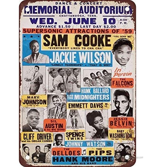 SIGNCHAT Sam Cooke & Jackie Wilson en Chattanooga Plaque en métal 20,3 x 30,5 cm