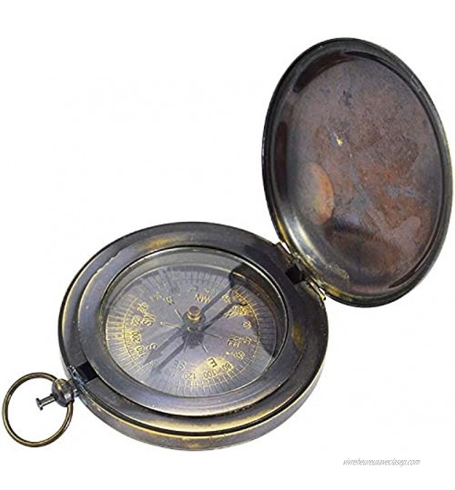 Boussole de poche avec cadran solaire antique de 5,1 cm.