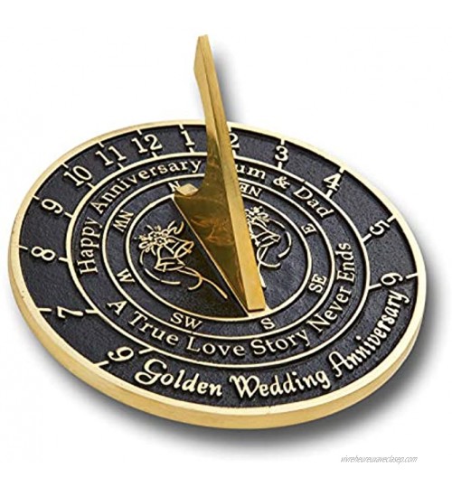 The Metal Foundry Cadran solaire personnalisé pour 50e anniversaire de mariage Idée cadeau pour lui pour elle ou pour un couple pour célébrer les 50 ans de mariage