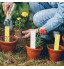 100 Pièces Étiquettes en Plastique pour Plantes Étiquettes Pot de Fleur Plantes en PVC RéutilisablesBlanc + jaune