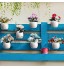 6 Pièces Support de Plante Mural Jardinière Murale Ronde en Céramique Porte-Plante Suspendu Vase Décoratif à Fleurs avec 6 Crochets pour Plante Succulente ou Plante Aérienne