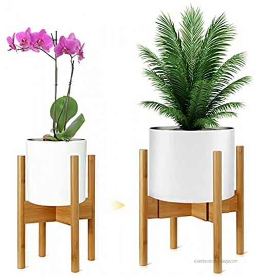 SMRONAR Support pour plantes en bambou réglable Support de pot de fleurs réglable Pour intérieur et extérieur Décoration intérieure plante et pot de fleurs non inclus