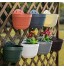 Atlnso Pot de fleurs à suspendre en plastique avec crochets Pour jardin balcon patio extérieur 25 x 16,5 cm