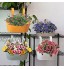 Lot de 4 pots de fleurs en métal à suspendre avec double crochet amovible en fer pour jardin balcon terrasse intérieur ou extérieur