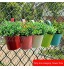 POHOVE Lot de 10 pots de fleurs à suspendre en fer coloré avec trou de drainage pour balcon jardin jardinière seau support de fleurs crochet amovible