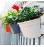 Pots de fleurs en plastique à suspendre pour clôture balustrade balcon décoration de jardin beige
