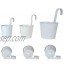 Sucpur Lot de 8 pots de fleurs à suspendre en métal avec crochets amovibles mini panier de rangement blanc pour balustrade clôture balcon jardin décoration de la maison