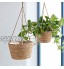 Wyi Pot de fleurs à suspendre en corde de jute panier de rangement tissé pour plantes d'intérieur ou d'extérieur Élégant macramé fait à la main Décoration d'intérieur ou d'extérieur