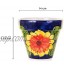 1 x Pot de fleur en céramique peint à la main "Tropical" | Jardinière d'extérieur avec orifice de drainage | Décoration d'intérieur| Made in Spain | Ø 14cm H 11,5cm