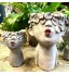 ASDFK Pot de fleurs en résine Forme humaine créative Visage Funnys expression Pot de fleurs pour jardin de maison Décoration