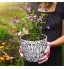 CODREAM Lot de 2 pots de fleurs en céramique – Pot de fleurs artistique en porcelaine solide avec cache-pot décoratif – Blanc Grand pot de fleurs 17 cm Petit 14 cm