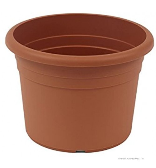greemotion Pot de fleurs rond en plastique Ø 50cm 35L- Pot pour plantes extérieures et intérieures Pot de jardin couleur terre cuite