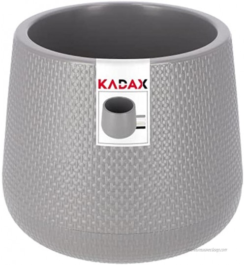 KADAX Pot de fleurs en plastique diamètre 13-23 cm 4 couleurs pot ovale avec soucoupe pot de fleurs pot de fleurs 17 cm gris