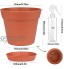 Nuyoah Pot de Fleur en Plastique 6pcs Pot Plante Plastique Pot de Rempotage Réutilisables avec Soucoupes Trou de Drainage pour la Plantation Intérieure et Extérieure 9.5cm Rouge Brique