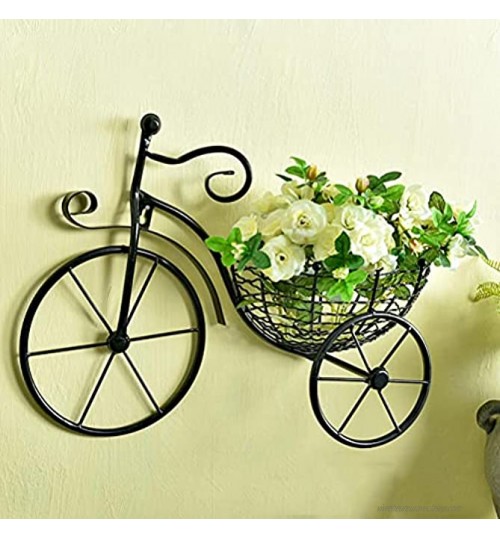 Panier à Fleurs Mural pour Vélo Support à Fleurs en Fer Forgé De Conception De Bicyclette Support De Plante De Décor De Fleur Artificielle De Bicyclette Support De Pot De Fleur Suspendu Unique