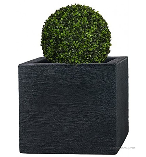 Pflanzwerk® Pots de Fleurs Cube Jardinière Anthracite Plastique 34x40x40cm *Résistant au Gel* *Protection UV* *Qualité européenne*