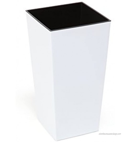 Pot en plastique blanc brillant Kreher XXL avec compartiments amovibles.Dimensions L x P x h en cm : 40 x 40 x 75,3 cm.Volume : 91,5 l.