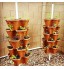 Superposable Fraisier Pot 5 Niveaux Fleur Tour Planteur Vertical Plante Combinaison Pot Tour avec Plateau pour légumes aux Herbes Fleur Intérieur Ourdoor Jardin Terre Cuite