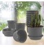Ulikey Pot Jardinage 10 Pots de Fleurs Ronds Pots de Pépinière Pot de Fleur Respirant Pots de Plantes avec Plateau pour Petits Pots de Plantes pour Extérieurs et Intérieurs Couleur Taupe