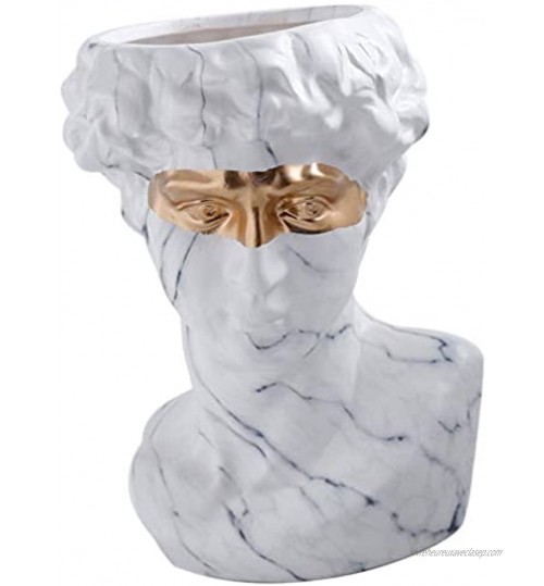 UPKOCH Pot de fleurs en céramique pour le visage et le visage Statue grecque Décoration créative Pot de fleurs Décoration de jardin